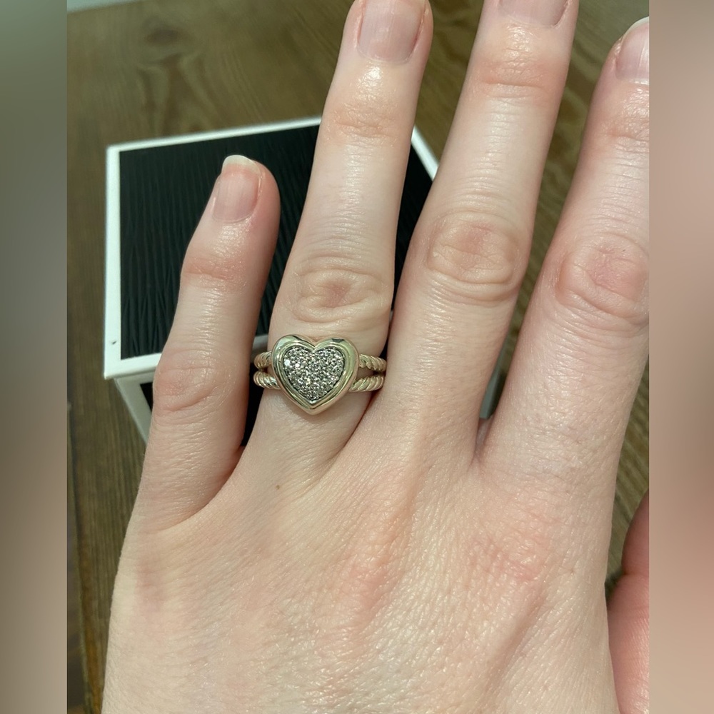 David Yurman Heart Ring Sterling Silver with Diamonds
